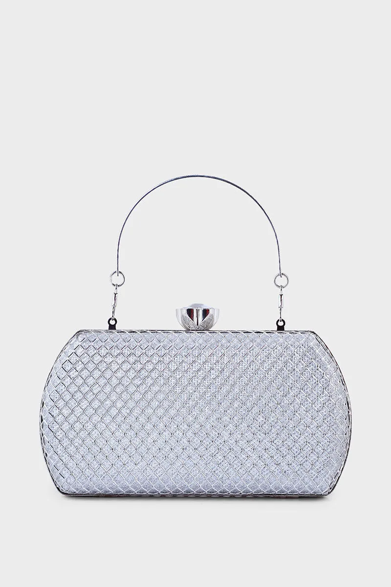 Party Wear Clutch B20764-Silver