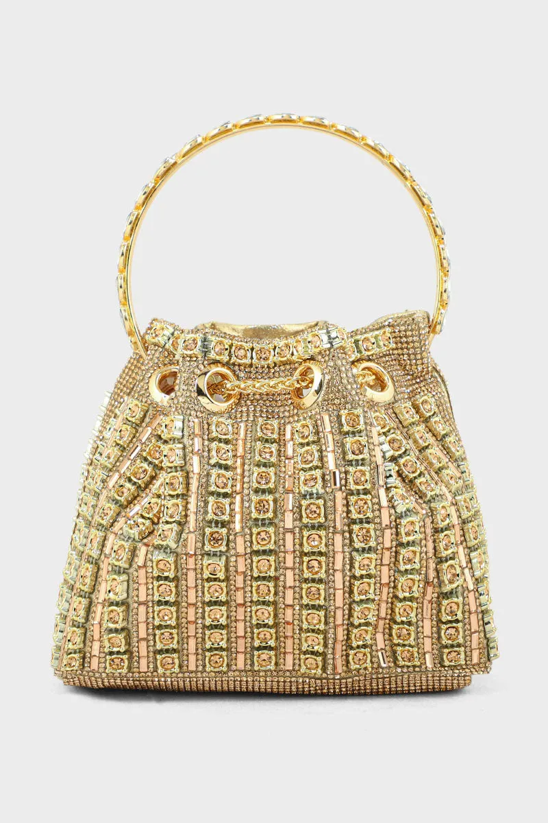Party Wear Clutch BK4051-Rose Gold