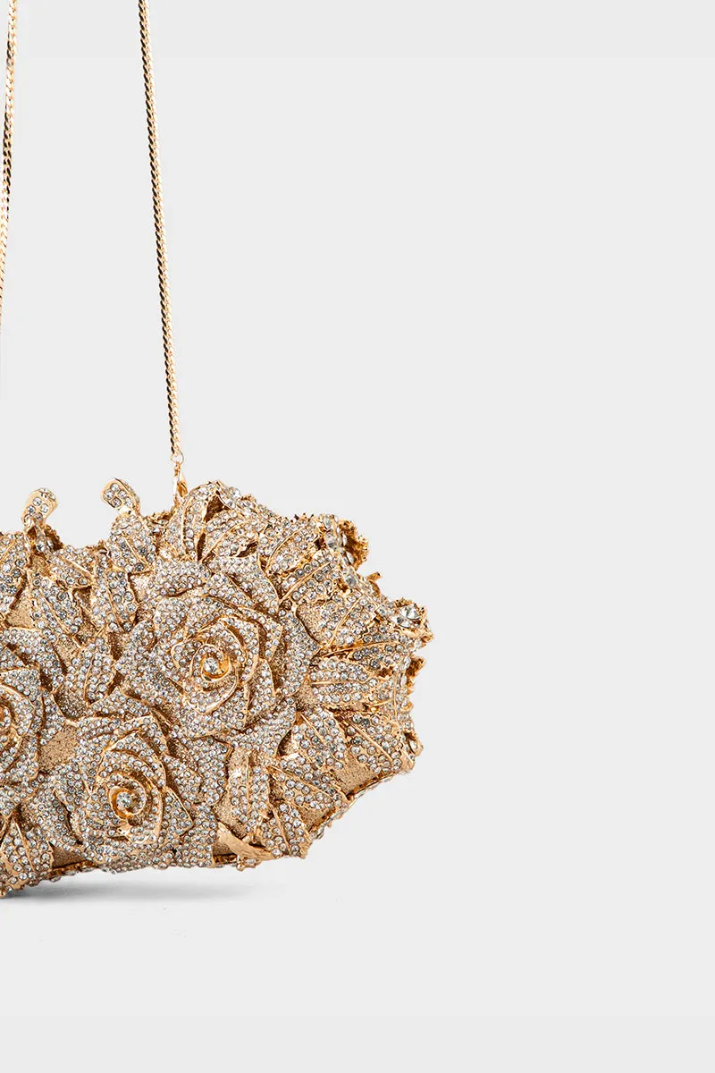 Party Wear Clutch BK4093-Golden