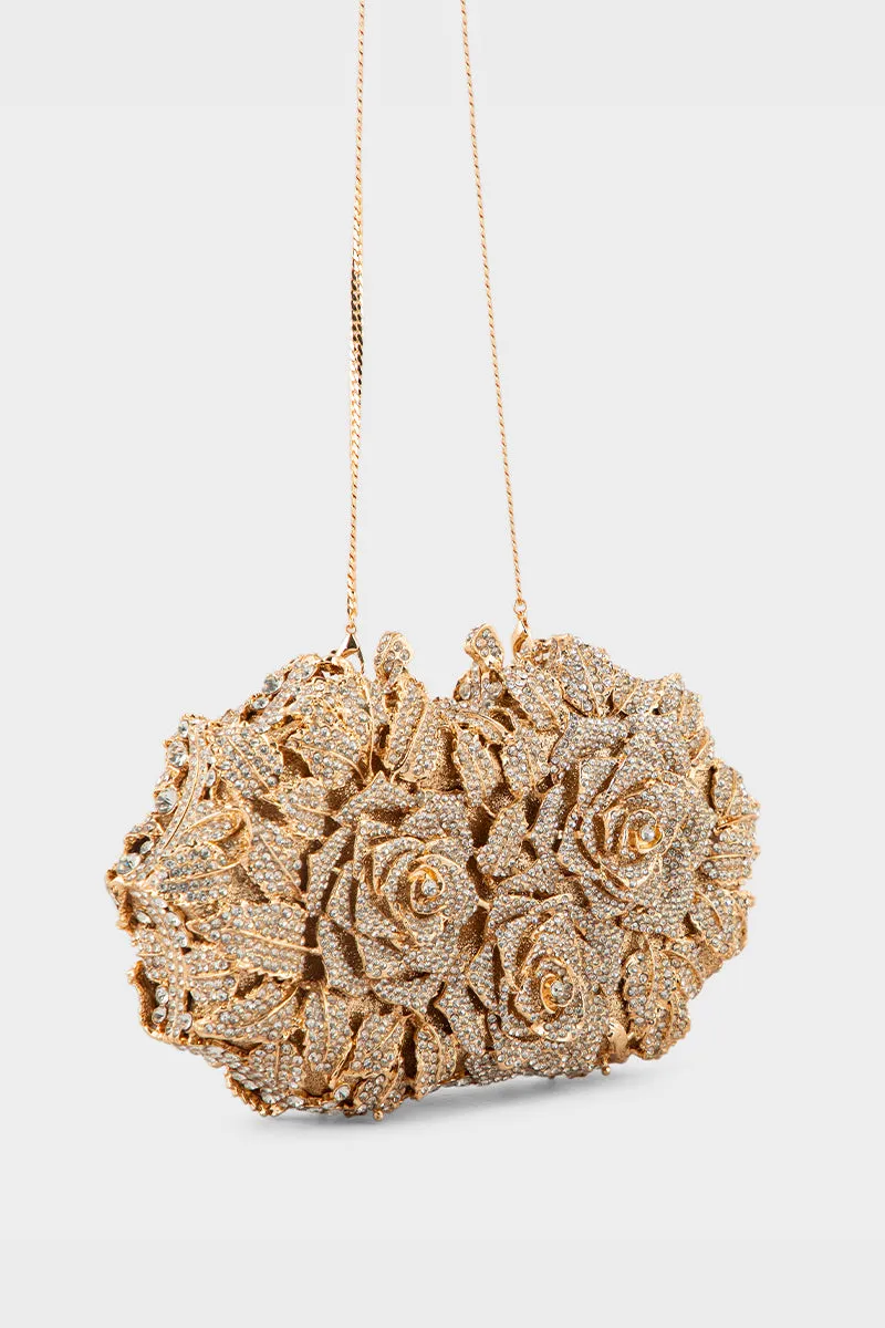 Party Wear Clutch BK4093-Golden
