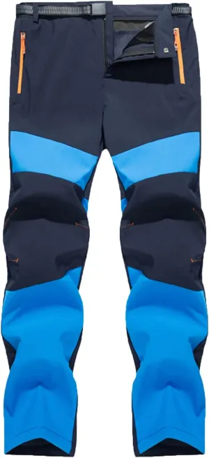 Patchwork Pants for Men Athletic-Fit Plush Thickened Assault Pants Stylish Waterproof Athletic Climbing Trousers