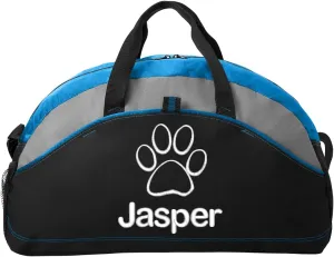 Personalized Dog Duffel Bag, Paw Print, Pet Lover Gift, Custom Pet Bag with Monogrammed Name, Royal Blue