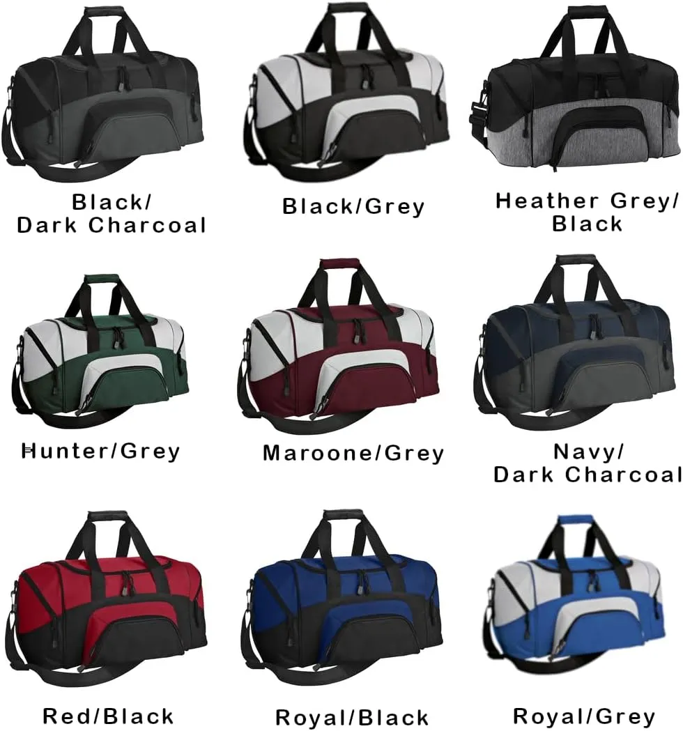 Personalized Duffel Bag, Men and Women, Custom Sport Bag with Monogrammed Name, Soccer, Basketball, Baseball, Football, Black/Grey