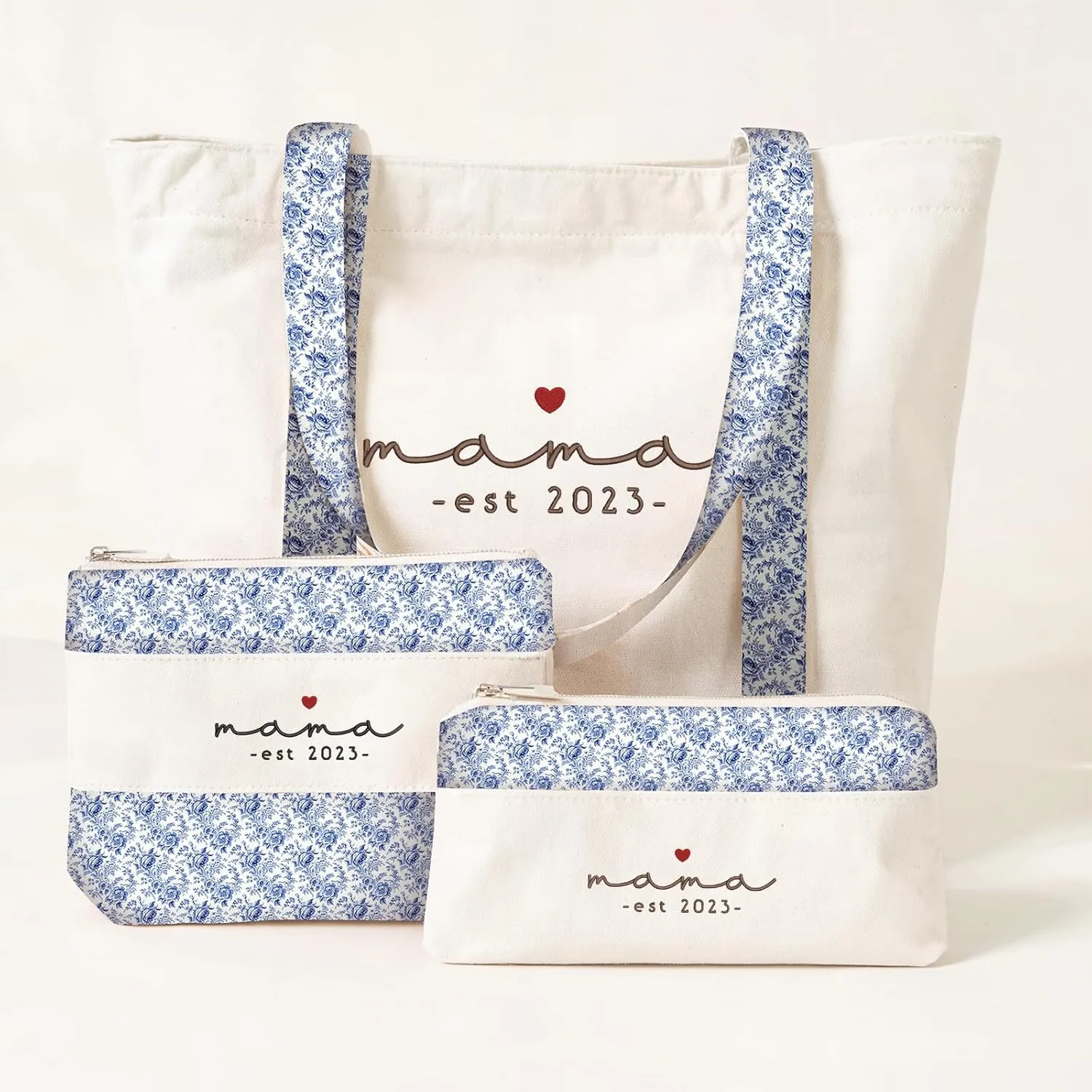 Personalized Embroidered Mama Tote Bag | Custom Canvas Bag with Name | Mother’s Day Gift for Mom, New Mom, Grandma