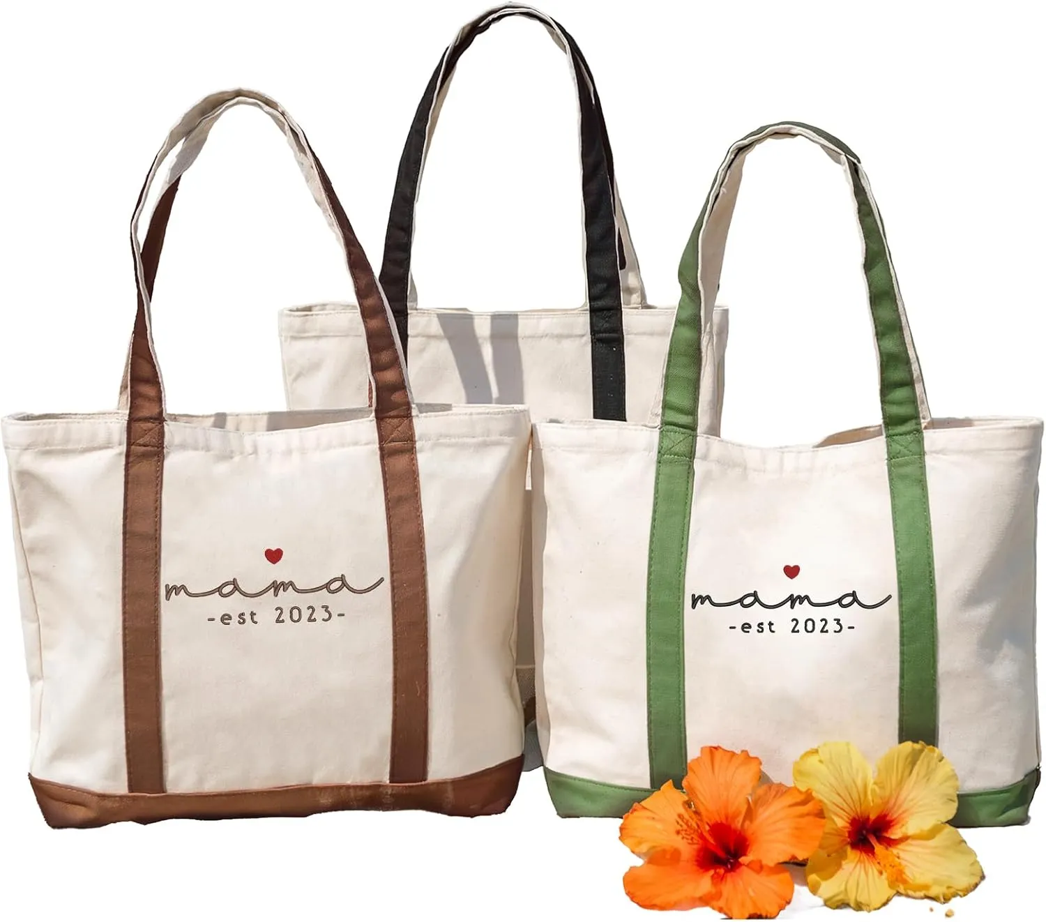 Personalized Embroidered Mama Tote Bag | Custom Canvas Bag with Name | Mother’s Day Gift for Mom, New Mom, Grandma