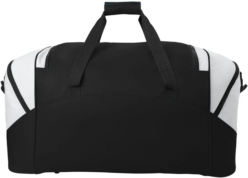 Personalized Large Duffel Bag, Football, Soccer, Basketball, Baseball Duffle Bag, Athlete Gift, Sport Bag, Embroidered Name, Black/Grey