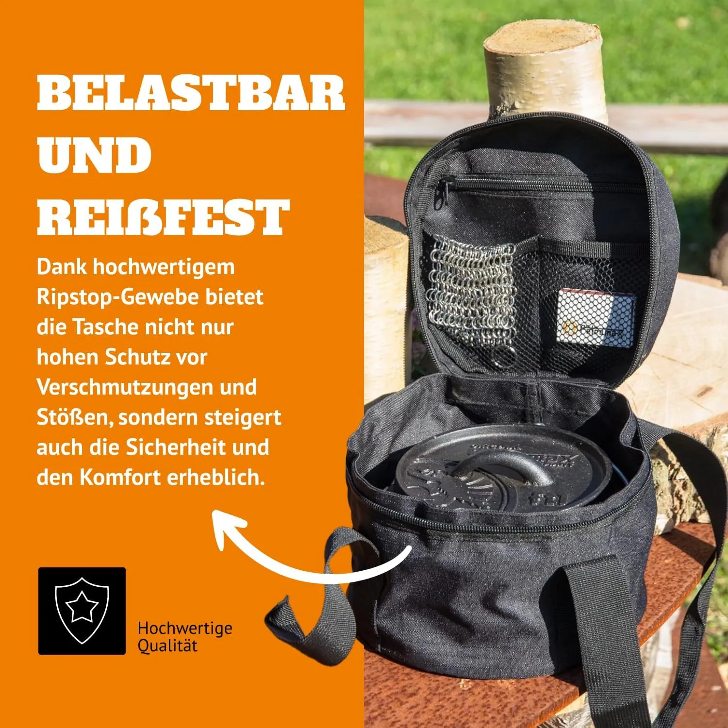 Petromax Dutch Oven Transport Bag, Safe and Reinforced Carry Tote for Taking Your Food to Parties or for Camping