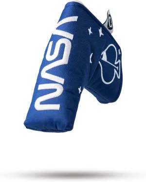 Pins & Aces NASA Head Cover - Premium, Hand-Made Leather Headcover - NASA Space Shuttle, Tour Quality Golf Club Cover - Style and Customize You Golf Bag