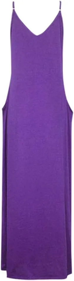 Plus Size Maxi Dress for Women's Pajamas Sleeveless V-Neck Skirt Round Neck with Pocket Long Dresses Daily Wear