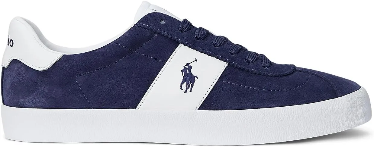 POLO RALPH LAUREN Mens Court Vulc Leather-Suede Sneaker