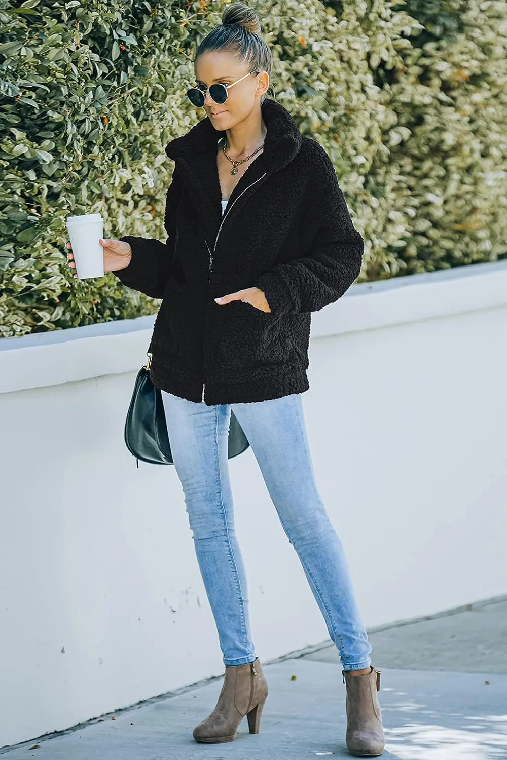 PRETTYGARDEN Women's Fashion Winter Coat Sherpa Fleece Faux Fur Shearling Oversized Trendy Jackets Warm Outerwear