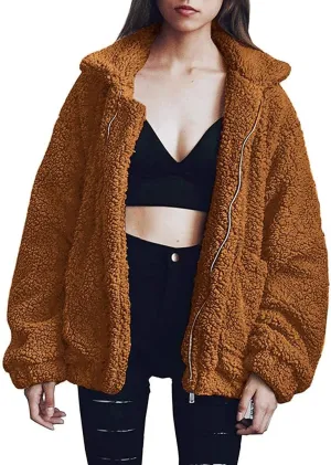 PRETTYGARDEN Women's Fashion Winter Coat Sherpa Fleece Faux Fur Shearling Oversized Trendy Jackets Warm Outerwear