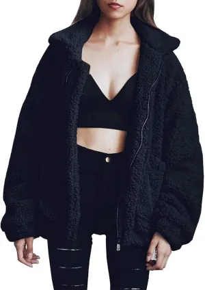 PRETTYGARDEN Women's Fashion Winter Coat Sherpa Fleece Faux Fur Shearling Oversized Trendy Jackets Warm Outerwear