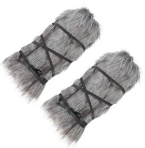 PRETYZOOM Fluffy Leg Warmers for Viking Costumes Men's and Women's Faux Fur Leg Warmers Medieval Costume Accessories Soft Warm Boot Covers