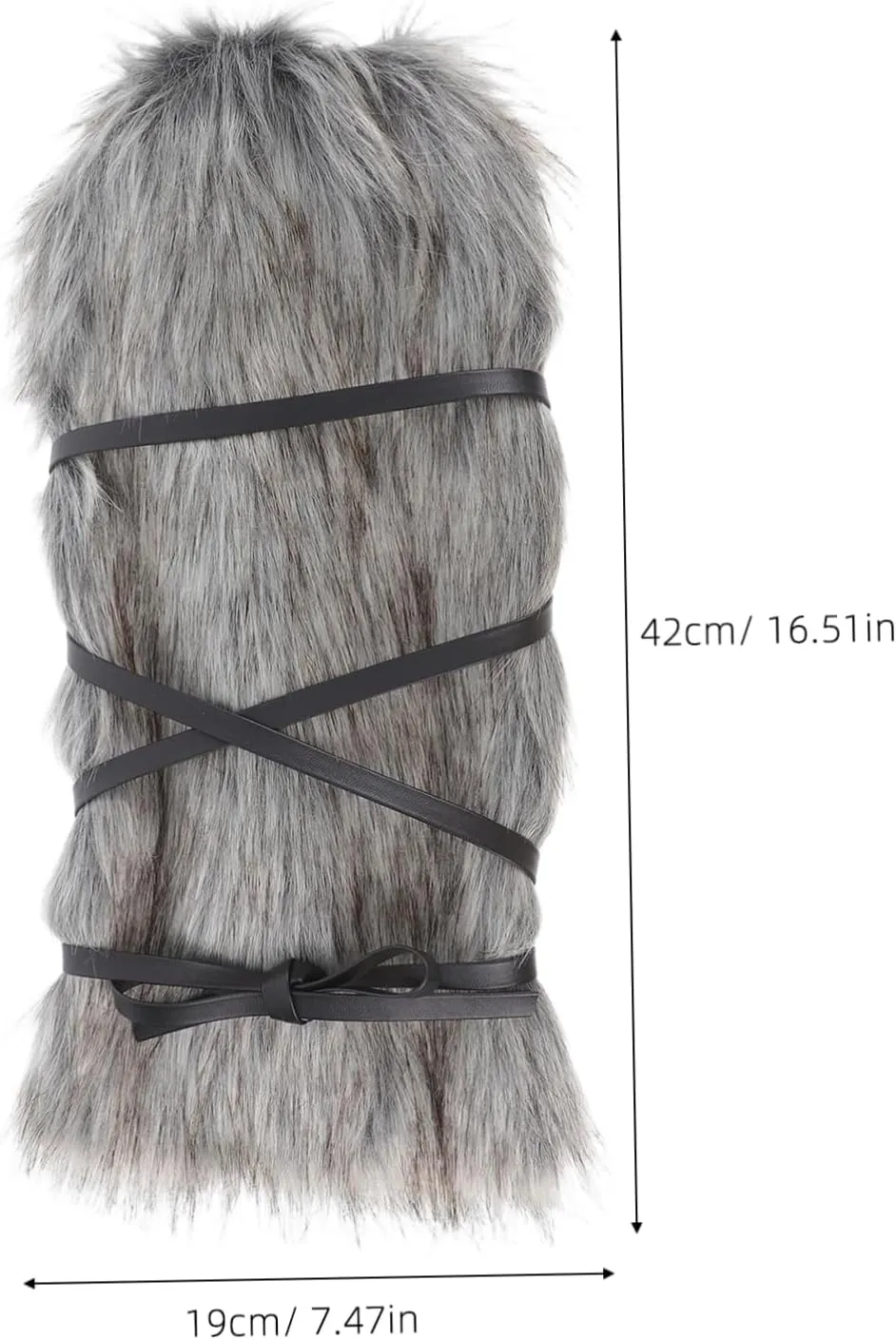PRETYZOOM Fluffy Leg Warmers for Viking Costumes Men's and Women's Faux Fur Leg Warmers Medieval Costume Accessories Soft Warm Boot Covers