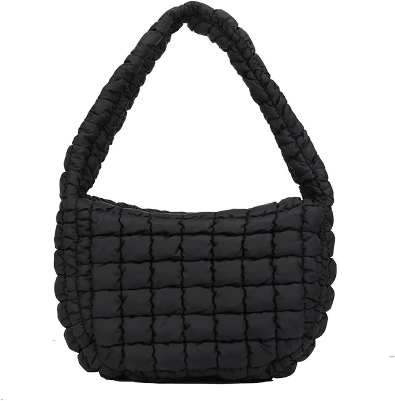 Puffer Tote Bag for Women Quilted Puffy Hobo Bag Lightweight Down Cotton Padded Shoulder Bag Trendy Padding Handbag