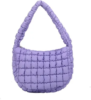 Puffer Tote Bag for Women Quilted Puffy Hobo Bag Lightweight Down Cotton Padded Shoulder Bag Trendy Padding Handbag