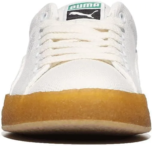 PUMA Mens Suede Crepe Canvas Lace Up Sneakers Shoes Casual - White