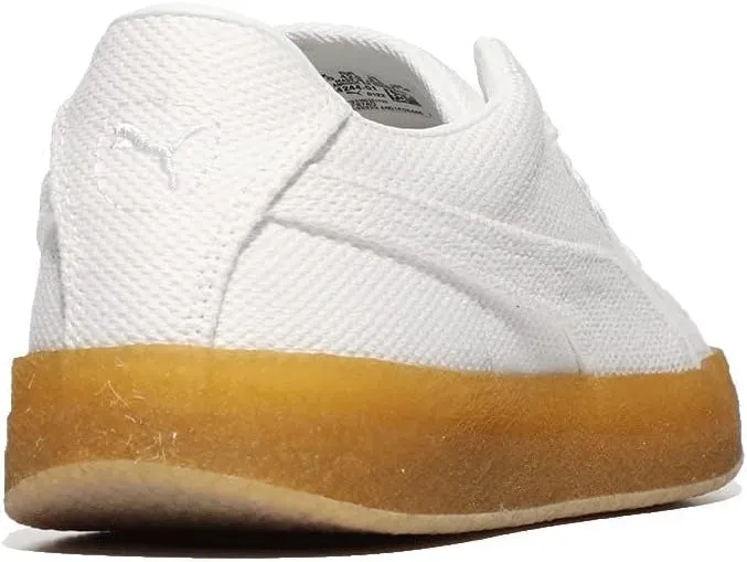 PUMA Mens Suede Crepe Canvas Lace Up Sneakers Shoes Casual - White