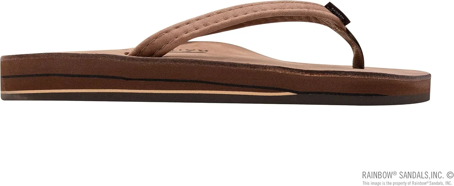 Rainbow Sandals Ladies Luxury Leather - Double Layer Arch Support with 1/2" Narrow Straps