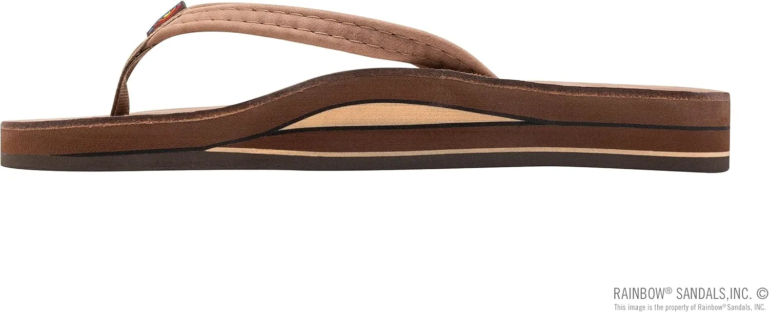 Rainbow Sandals Ladies Luxury Leather - Double Layer Arch Support with 1/2" Narrow Straps