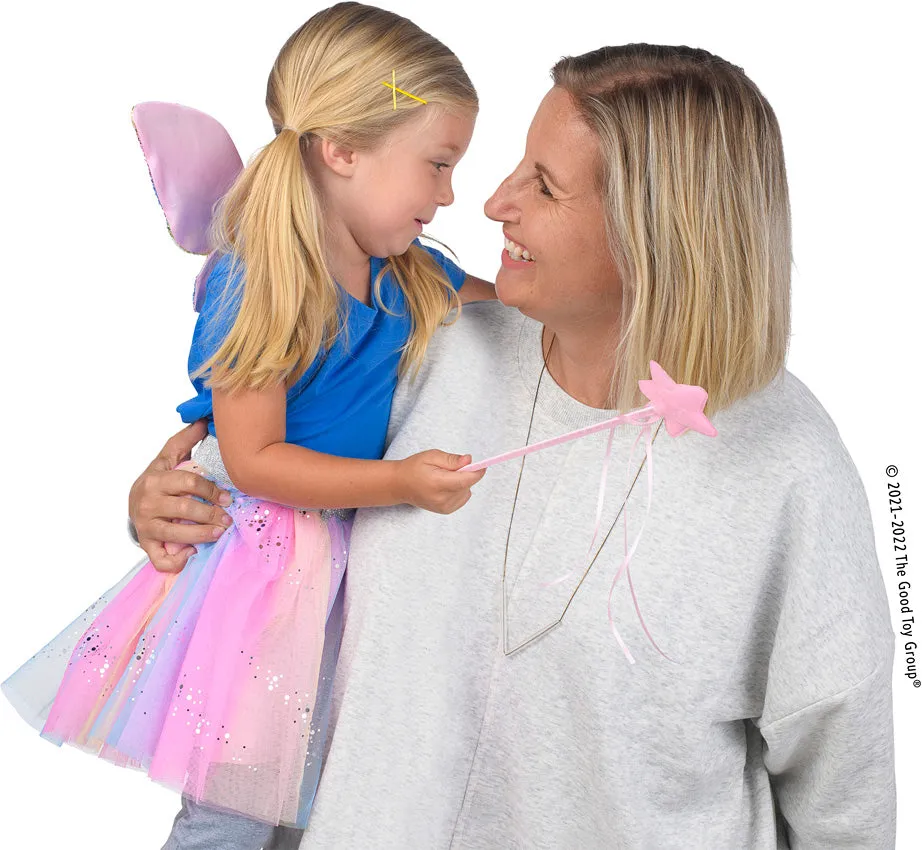 Rainbow Sequins Skirt, Wings and Wand Set