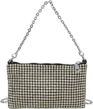 RARITYUS Bling Rhinestone Crossbody Bag for Little Girls Women Fashion Sparkling Tote Bag Clutch Purse with Chain Strap
