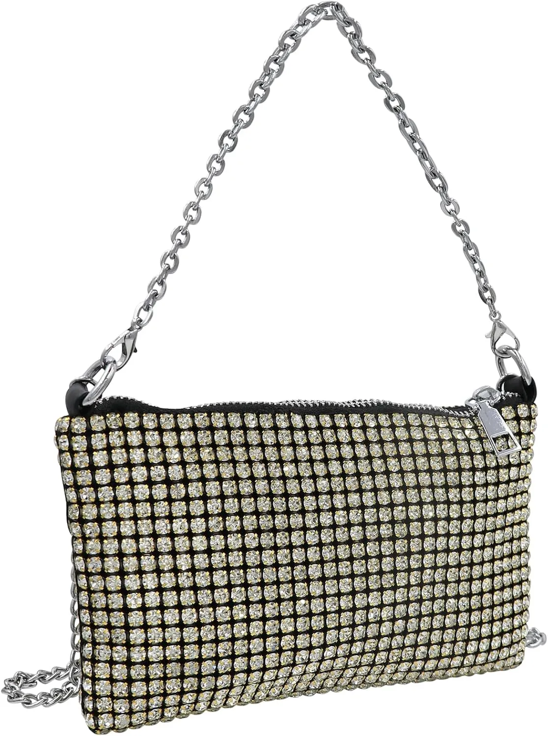 RARITYUS Bling Rhinestone Crossbody Bag for Little Girls Women Fashion Sparkling Tote Bag Clutch Purse with Chain Strap