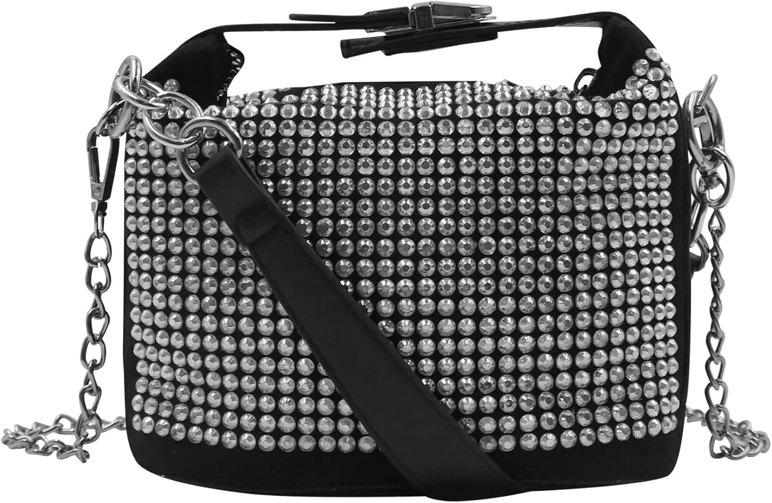RARITYUS Bling Rhinestone Hobo Crossbody Bag for Women Fashion Tote Underarm Bag Shoulder Handbag for Prom Cocktail Party