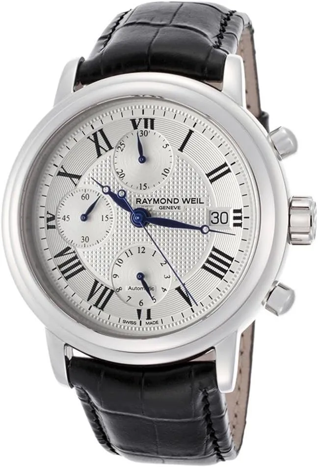 Raymond Weil Men's 7737-STC-00659 Maestro Black Leaher Strap Watch