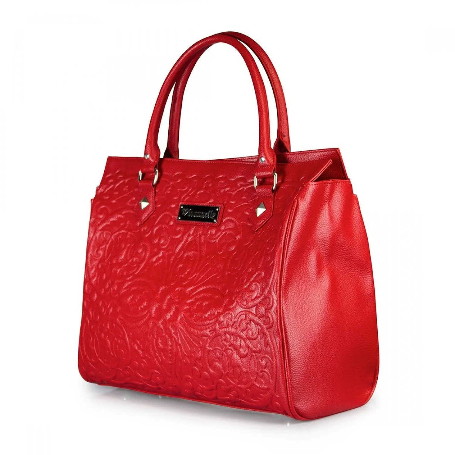 Red on Red Lattice Sugar Skull Embossed Handbag & Wallet SET