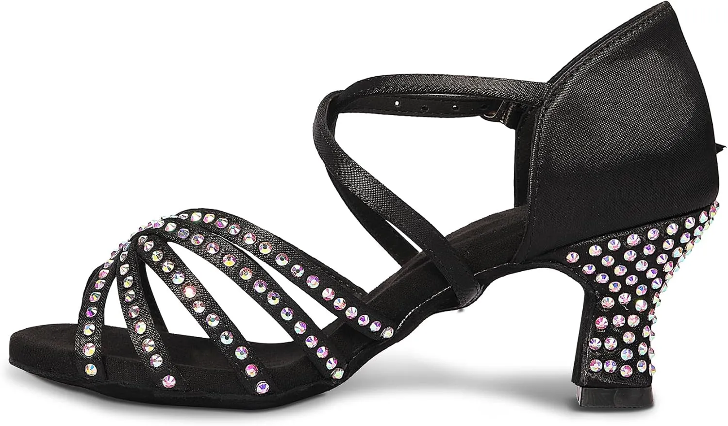 Rhinestone Ballroom Dance Shoes Women Latin Salsa Dancing Shoes Practice Dance Heels ZB06