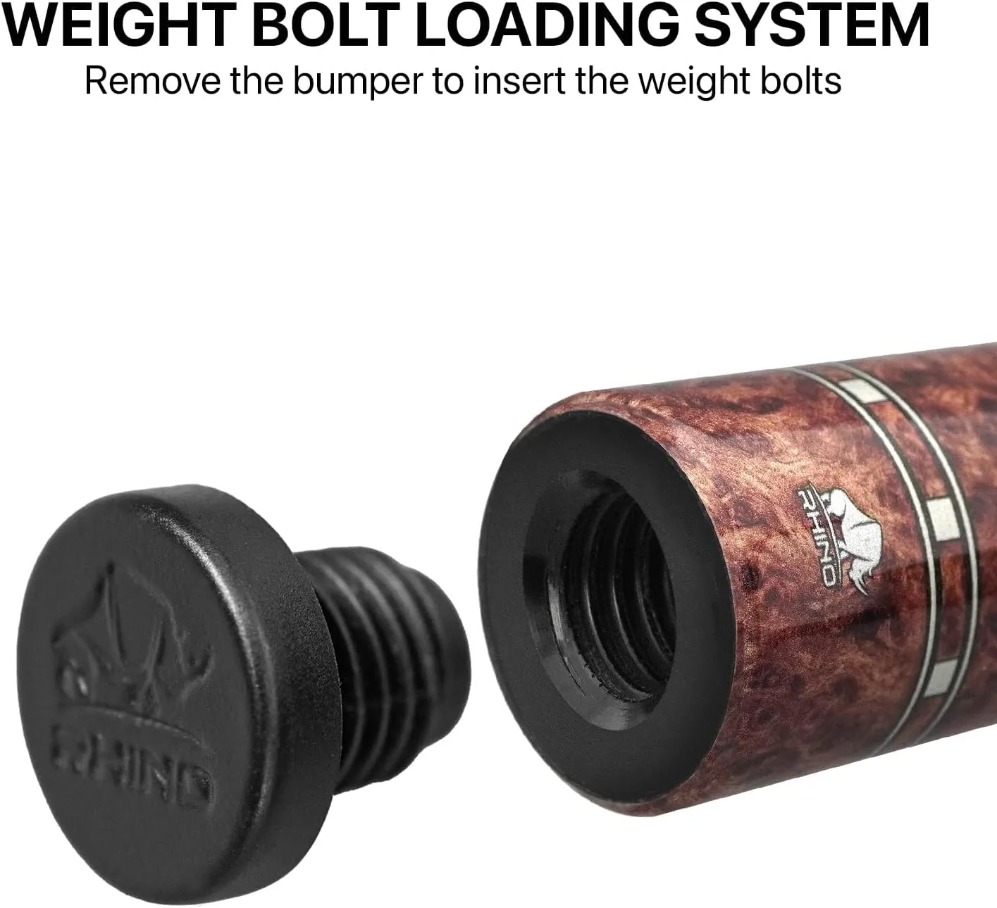 RHINO G-w Series Pool Cue - Amboyna, Bocote, Ebony, Snakewood, Thuya - 3/8-8 Joint - 12.5 mm Tip Diameter