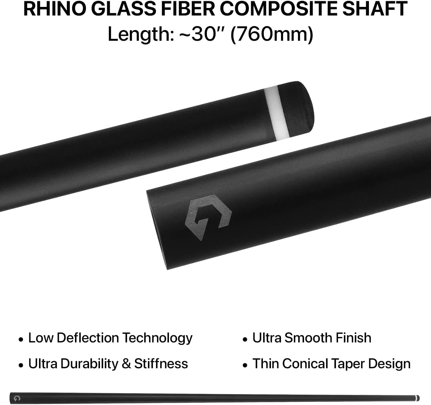 RHINO G-w Series Pool Cue - Amboyna, Bocote, Ebony, Snakewood, Thuya - 3/8-8 Joint - 12.5 mm Tip Diameter