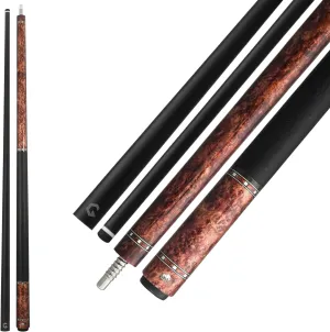 RHINO G-w Series Pool Cue - Amboyna, Bocote, Ebony, Snakewood, Thuya - 3/8-8 Joint - 12.5 mm Tip Diameter