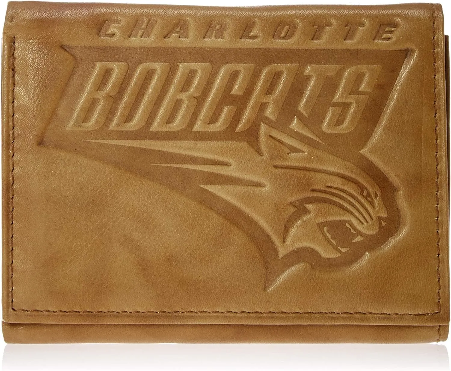 Rico Charlotte Bobcats - Classic Throwback - Brown Leather Embossed Trifold Wallet