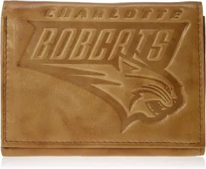 Rico Charlotte Bobcats - Classic Throwback - Brown Leather Embossed Trifold Wallet