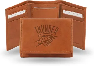 Rico Industries NBA Embossed Leather Trifold Wallet, Oklahoma City Thunder