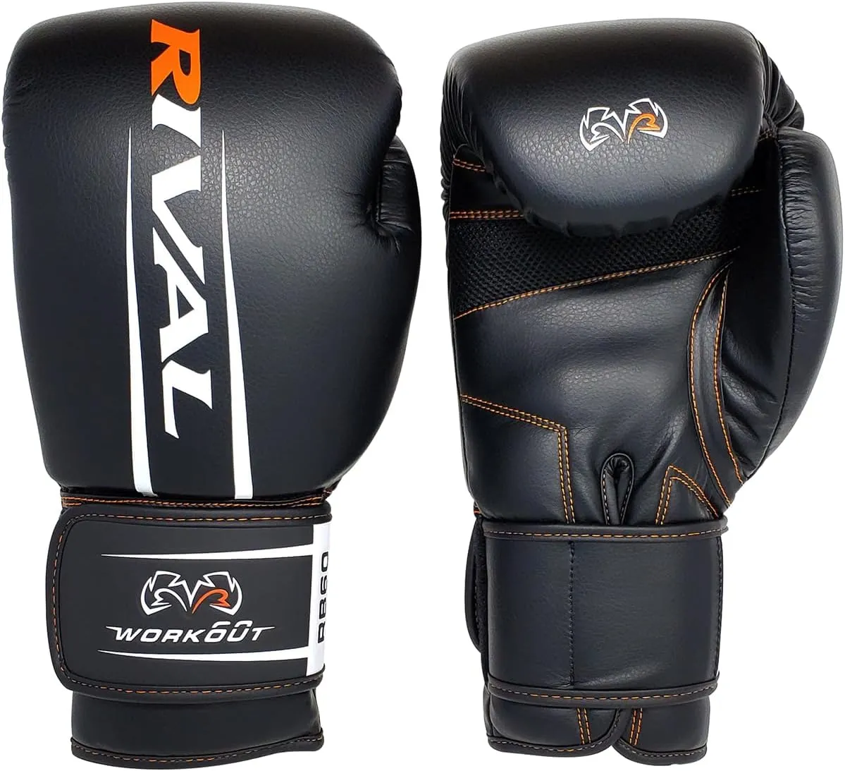 RIVAL Boxing RB60 2.0 Workout Bag Gloves, Hook and Loop Closure - Breathable Mesh Palm, Soft Inner Lining, and Pre-Formed Pro Fit