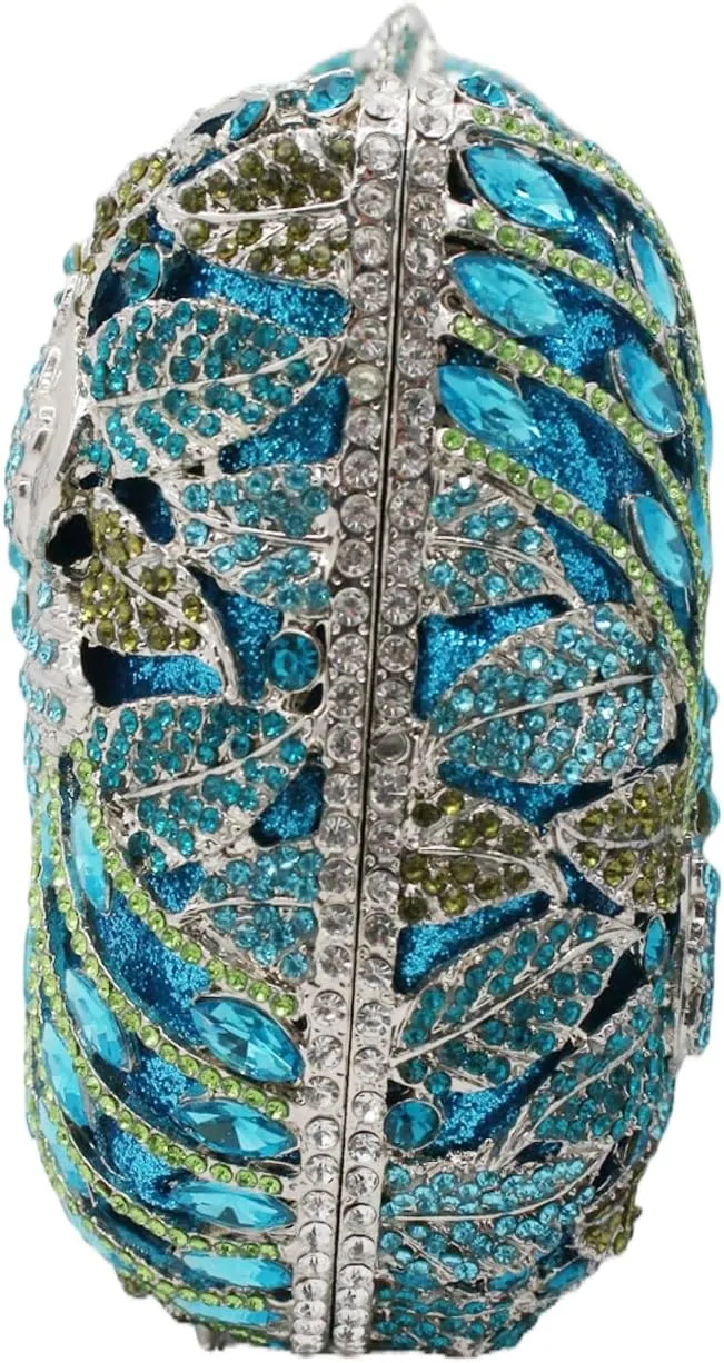 RomanticDesign Women Flower Butterfly Evening Bag Sparkly Rhinestone Bride Clutch Purse Party Prom Banquet Handbag