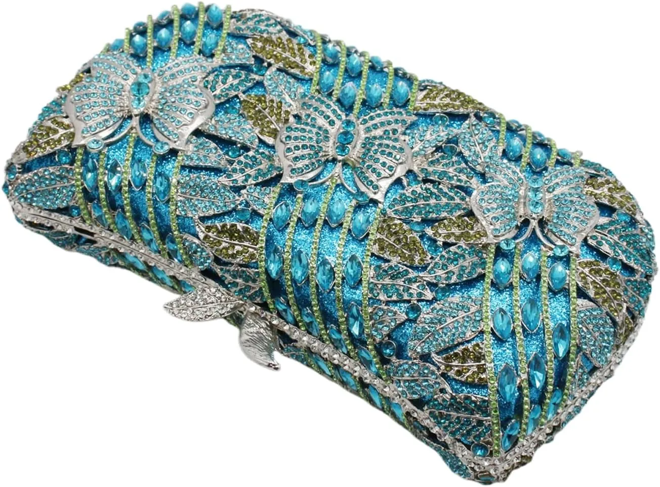 RomanticDesign Women Flower Butterfly Evening Bag Sparkly Rhinestone Bride Clutch Purse Party Prom Banquet Handbag