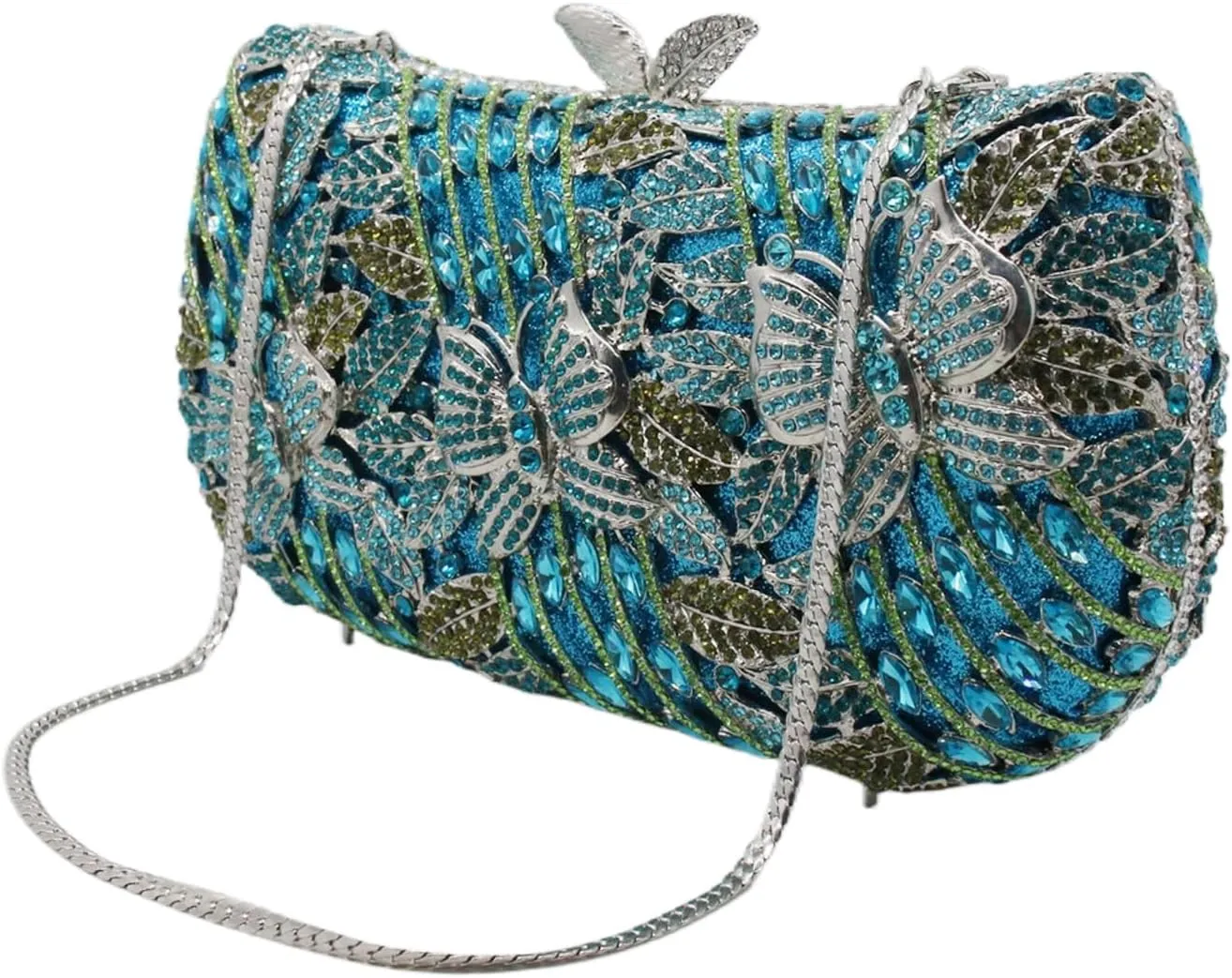 RomanticDesign Women Flower Butterfly Evening Bag Sparkly Rhinestone Bride Clutch Purse Party Prom Banquet Handbag