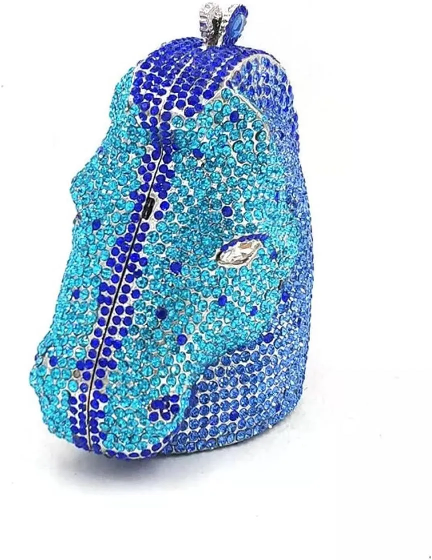 RomanticDesign Women Horse Head Evening Clutch Luxury Sparkly Rhinestone Crystal Bride Purse Party Prom Banquet Handbag