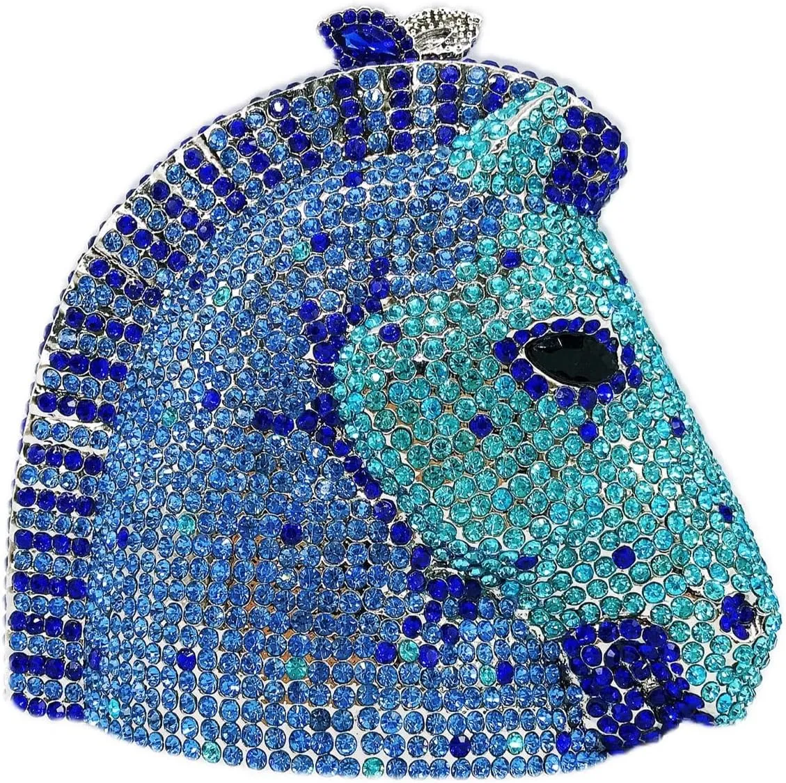 RomanticDesign Women Horse Head Evening Clutch Luxury Sparkly Rhinestone Crystal Bride Purse Party Prom Banquet Handbag