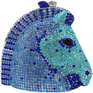 RomanticDesign Women Horse Head Evening Clutch Luxury Sparkly Rhinestone Crystal Bride Purse Party Prom Banquet Handbag