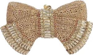 RomanticDesign Women Sparkly Bowknot Evening Clutch Luxury Rhinestone Bride Purse Wedding Party Prom Banquet Handbag
