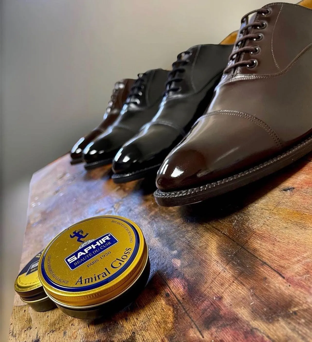 Saphir Amiral Gloss – Leather Shoe Care Polish Wax for High Gloss Mirror Shine for Dress Shoes - Made in France - 50 mL