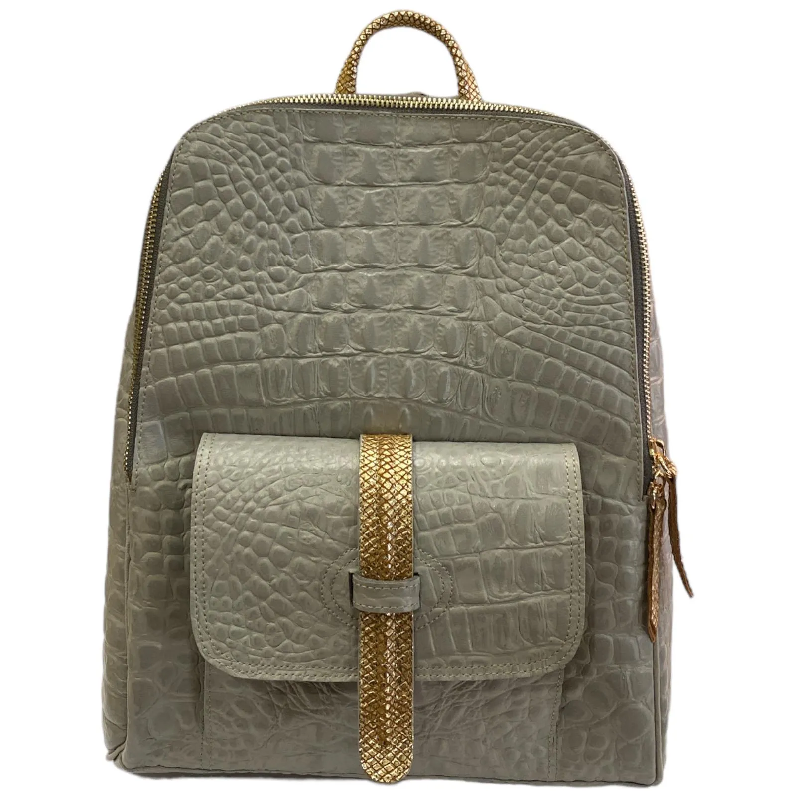 SCOPELOS. GREY 3D LEATHER ART BACKPACK