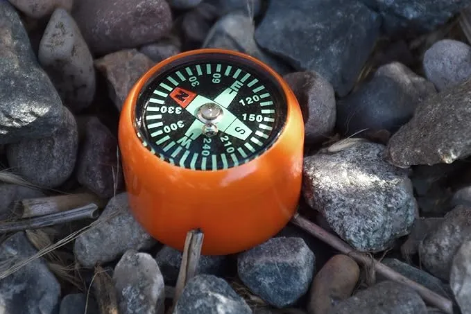SE 5-in-1 Orange Survival Whistle with Compass, Signaling Mirror, Lanyard, and Fire Starter - 112dB, 4.5-Inch Length - Ideal for Hiking, Camping, Emergencies - CCH5-1