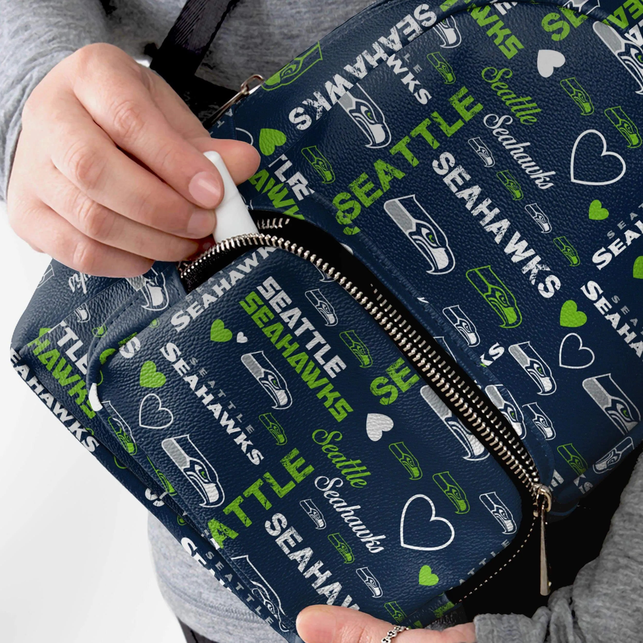 Seattle Seahawks Logo Love Mini Backpack